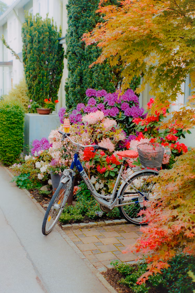 Fahrrad im Wohngebiet in Schongau