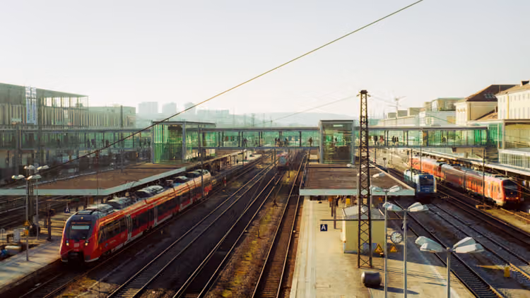Aussicht auf den Regensburger Hauptbahnhof